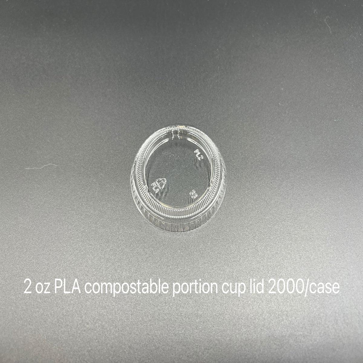 2 oz PLA Compostable Portion Cup Lid - 2000/case