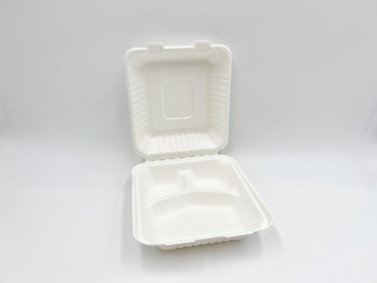 8 Inch 3 Compartment To-go Box - 200/case