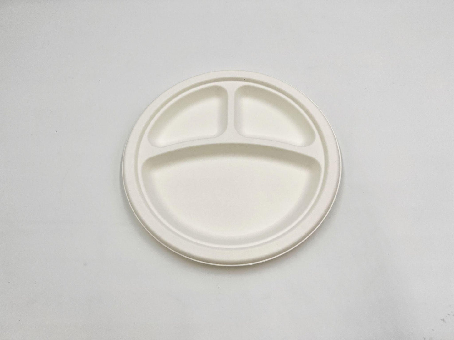 9 Inch Round Plate with 3 Compartments - 500/case