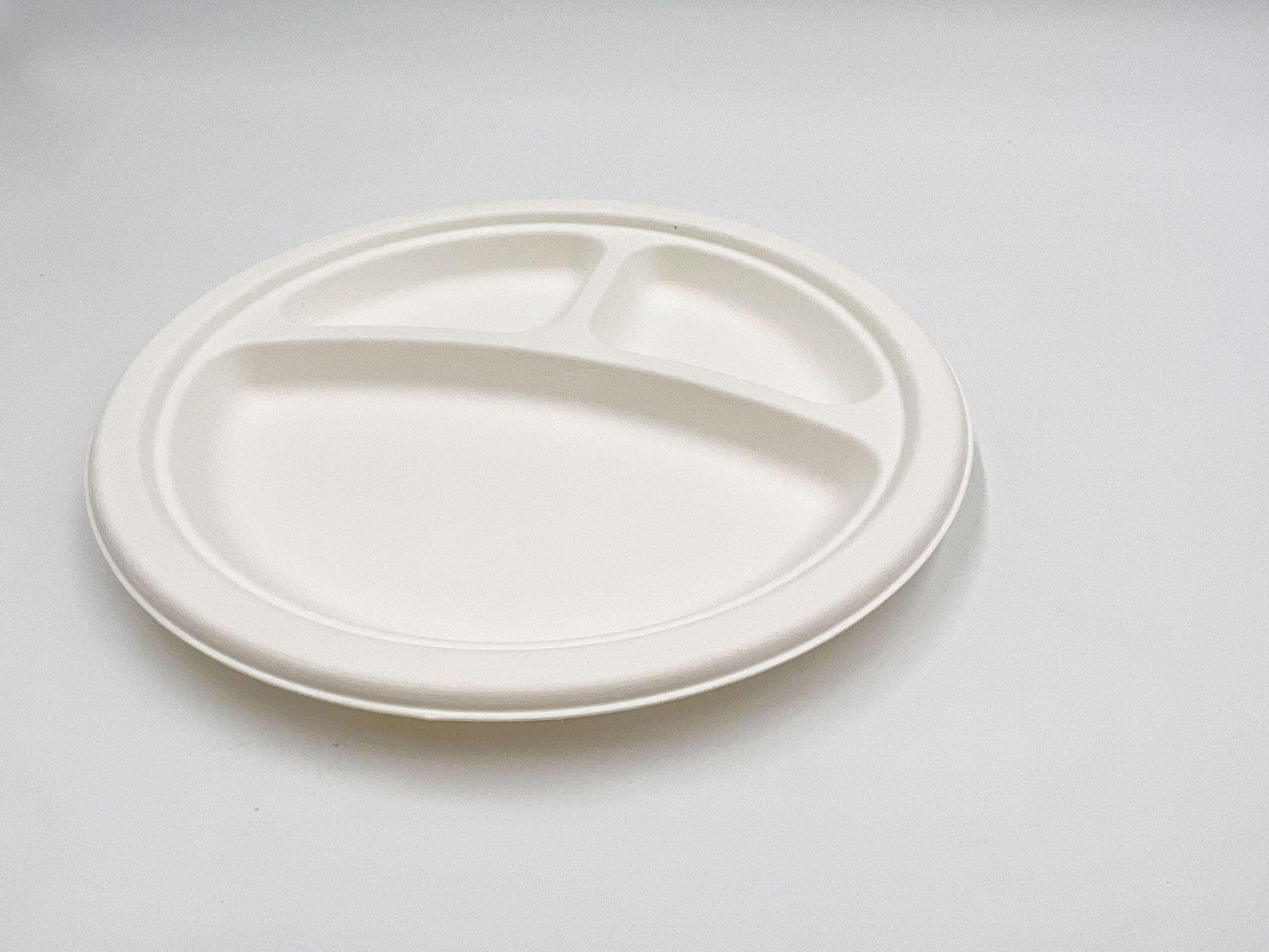 9 Inch Round Plate with 3 Compartments - 500/case