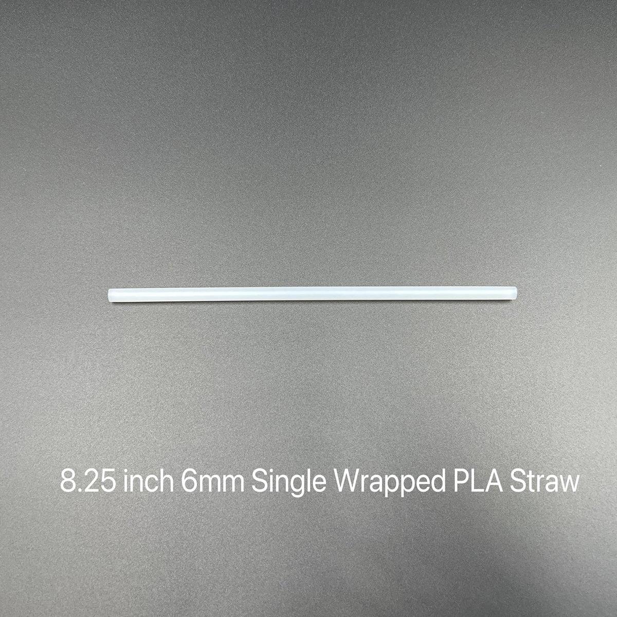 8.25 inch (6mm dia) Compostable PLA Wrapped Straw – 5000/case